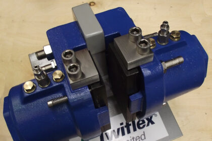 The VBS will be introduced as the smallest brake in the Twiflex modular range with a braking force of 1.4kN to 11kN. The brake is designed to deliver 2 million cycles at 2mm air gap. It features a stainless steel piston, cover plate and fittings and optional ISO 12944-5:2007 C5 paint specification