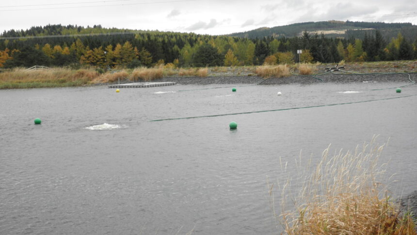 Craigshead resevoir with Aquaerators in action