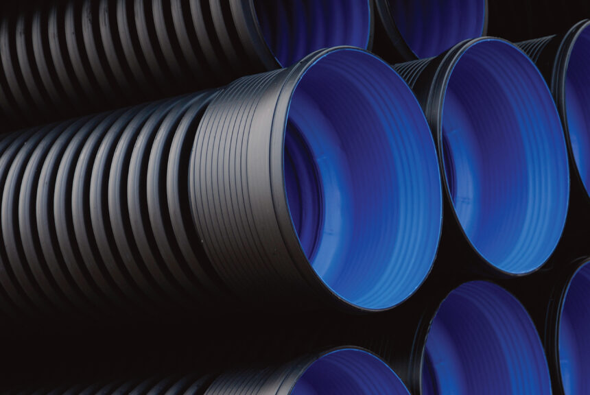 The structured wall design of Ridgidrain gives high ring stiffness and strength