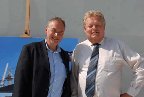 Jack-Up Barge commercial director Maarten Hardon (left) with MD Ronald Schukking