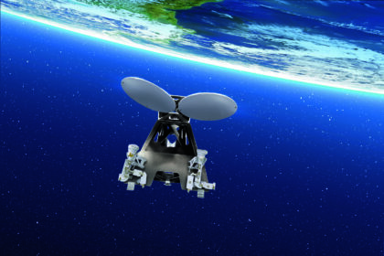 Telecommunication satellite: the three additive manufactured brackets easily withstand a temperature range of 330°C and meet the high demand of permanent space missions (Image: Airbus Defence and Space)