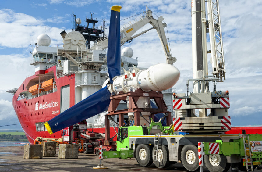 Four submerged turbines will eventually be installed just north of Caithness, Scotland