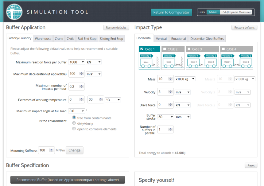 Simulation tool landing page