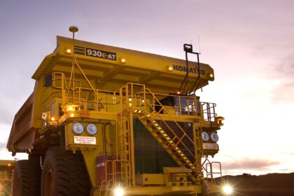 One of Rio Tinto’s driverless Komatsu 930E haul trucks of 290-t capacity