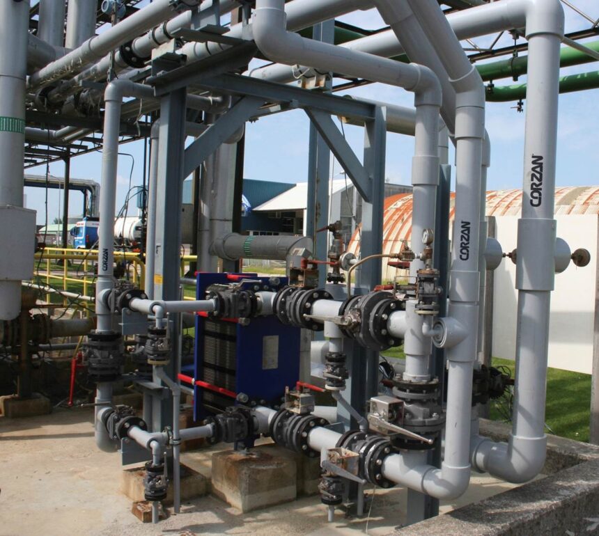 Due to its resilience, CPVC can also be used on pipes outside the plant building