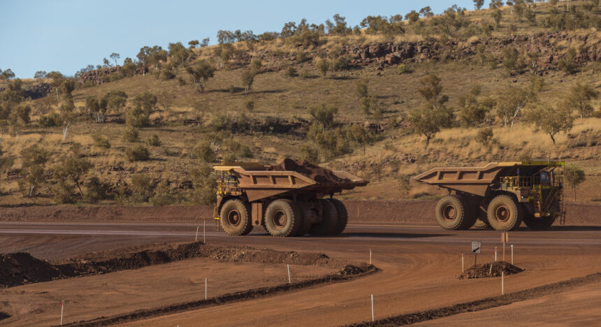 An autonomous mine in Australia using Caterpillar equipment