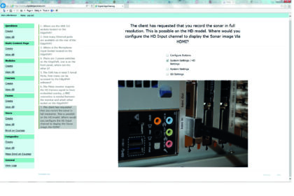Screenshot of the online training course