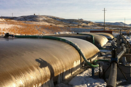 Section of the Geotube dewatering plant, with the Rotork IQ actuators installed on the inlet pipework on the right-hand side