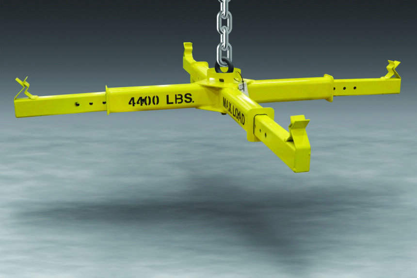 New bulk bag lifting frames in two tonne capacity (shown) and one tonne capacity feature telescoping arms that accommodate bulk bags from 81 to 119cm square