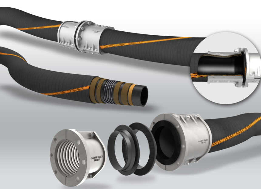 Hard-wearing suction and delivery hose with reusable couplings and wear indication. Photo: ContiTech