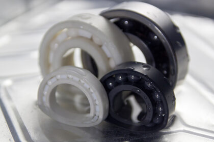Examples of Zirconia (left) and Silicon Nitride (right) bearings