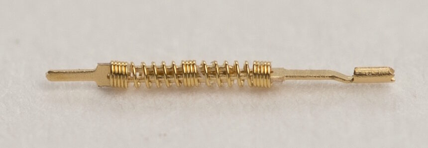 The H-Pin is a stamped spring probe that delivers the mechanical, electrical and thermal performance of a pogo-style spring probe