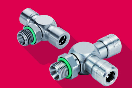 Stainless steel push-in connectors of the Eisele INOXLINE are suitablel for supplying coolant to laser welding systems and laser cutting heads