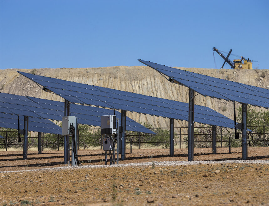 Solar array in microgrid at Caterpillar's Tucson Proving Grounds