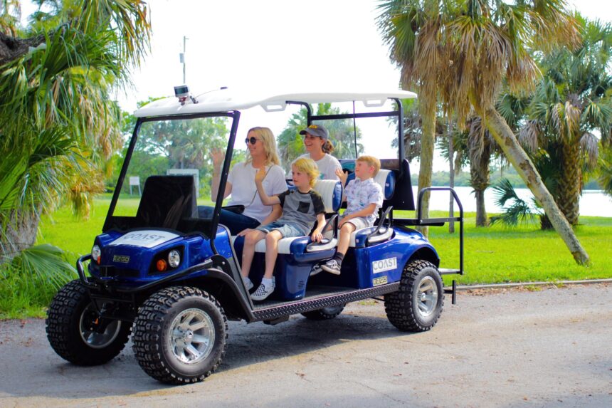 COAST AV Golf Cart with Passengers