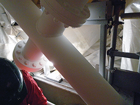 Image taken during coating application