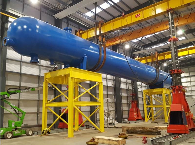 TUV SUD NEL's new gravity test separator being installed in its Advanced Multiphase Facility (AMF)