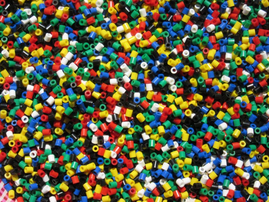Colourful plastic beads