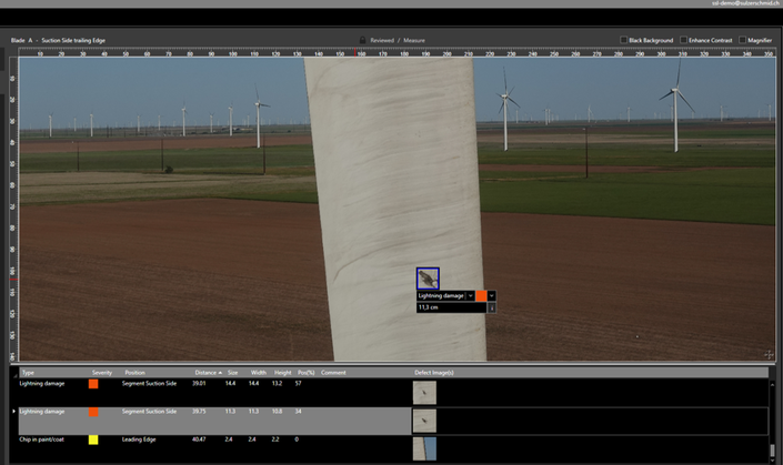 AI enabled wind blade damage detection - Sulzer Schmid - LR