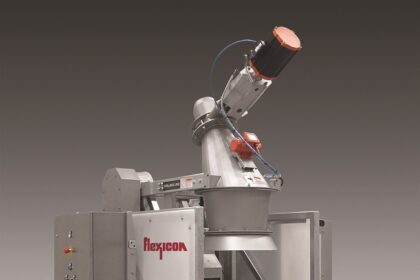 Flexicon TIP-TITE® Tipper discharges hazardous bulk materials from small and large drums automatically and dust-free, maximising worker safety