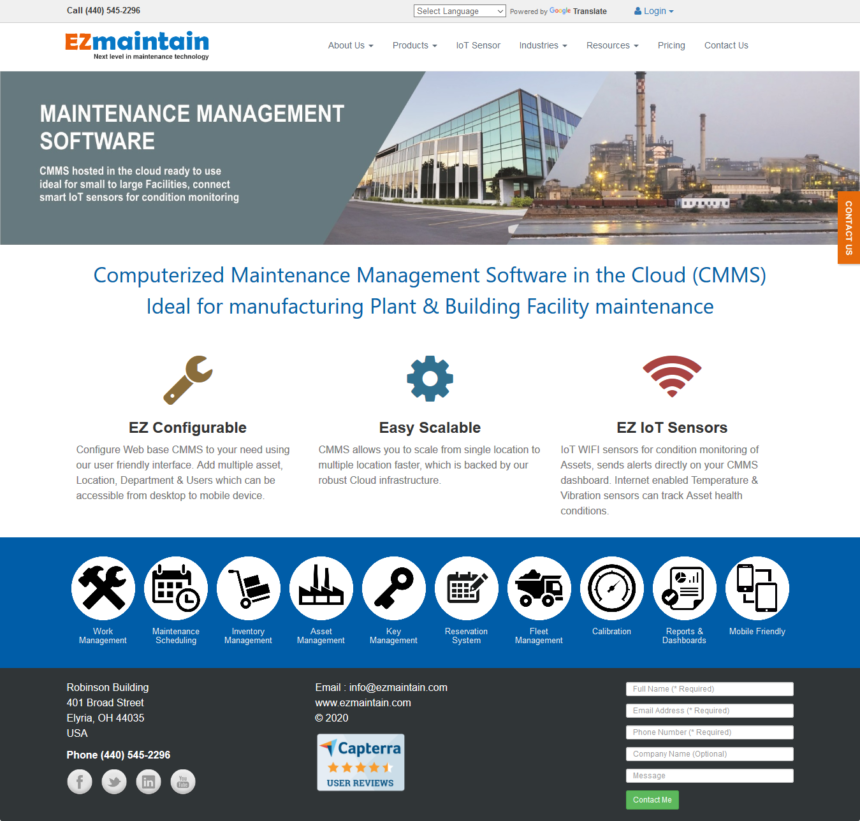 EZmaintain provides cloud base CMMS software