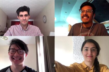 University of Bath team - Dr Ali Mohammadi (top left), Maks Rahman (top right), Steven Ng (bottom left), Dr Shamin Sadrafshari (bottom right)