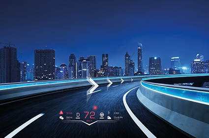 FIC's AR HUD showing a bridge at night