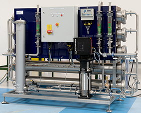 The new packaged water treatment system uses reverse osmosis technology