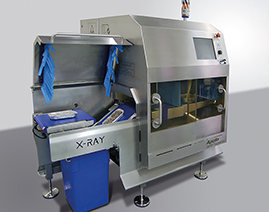 An x-ray machine may be added to the line if there are specific needs, such as potential contaminants that won’t detect well