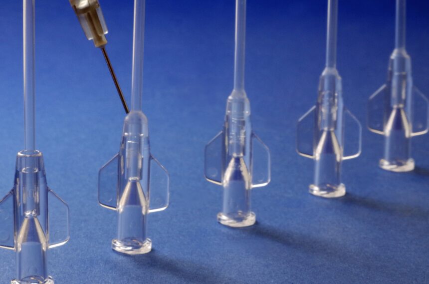 Tubes are bonded to connectors using Vitralit UV 7030