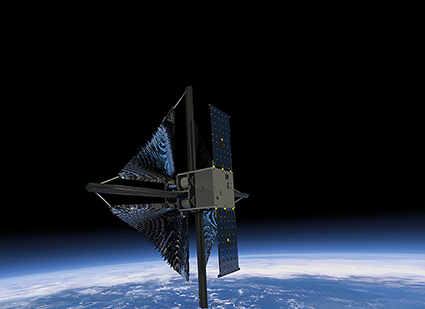This is the first use of composite booms for a solar sail in orbit