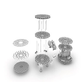 Assembly of wound hybrid structures