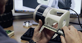 A 3D-printed lidar sensor mount that was produced for the space project