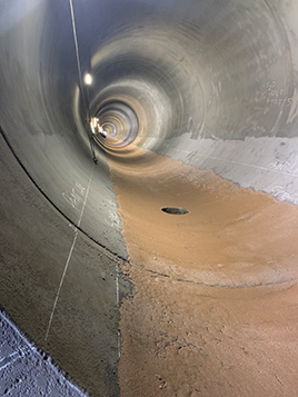 Pits filled with Belzona 4154, a multi-purpose repair resin