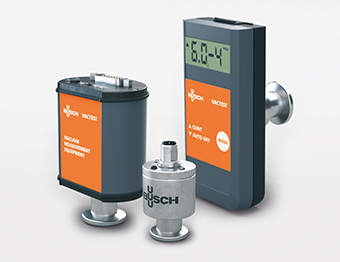 The three product lines of Busch’s Vactest vacuum measurement equipment (from left to right): digital transmitters, analogue transmitters, mobile gauges