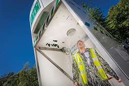 1,500L Emergency Tank Shower delivers a controlled flow of 76 litres per minute of water for 15 minutes