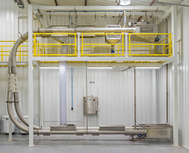 Enclosed 8in cable and disc systems can safely and gently convey volumes comparable to belt or bucket systems with less power, product loss, damage and downtime