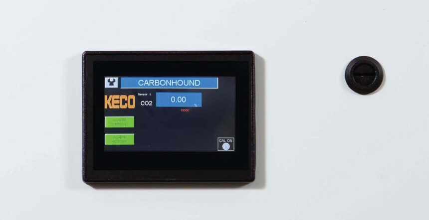 The CarbonHound features a large color touch screen HMI with LCD display
