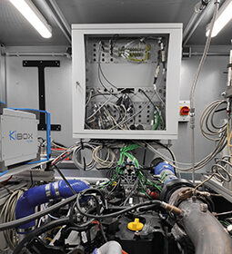 The H2 test engine in which the team tested the new injector system