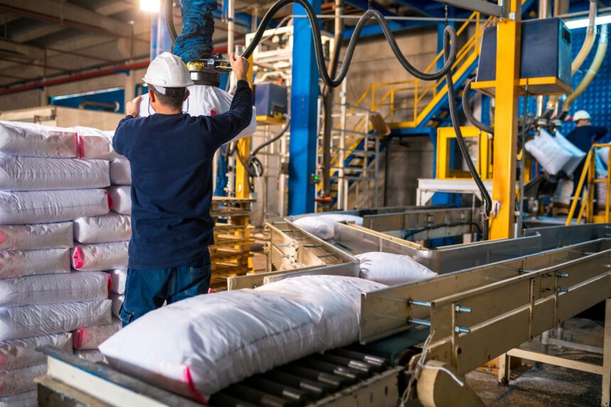 Heavy load chemical bag weighing