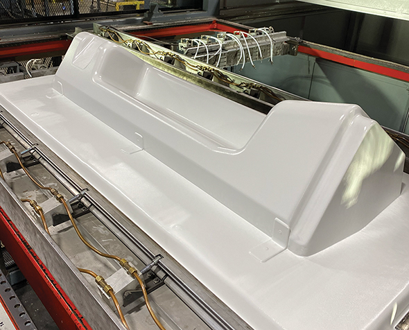 The thermoformed train interior panel