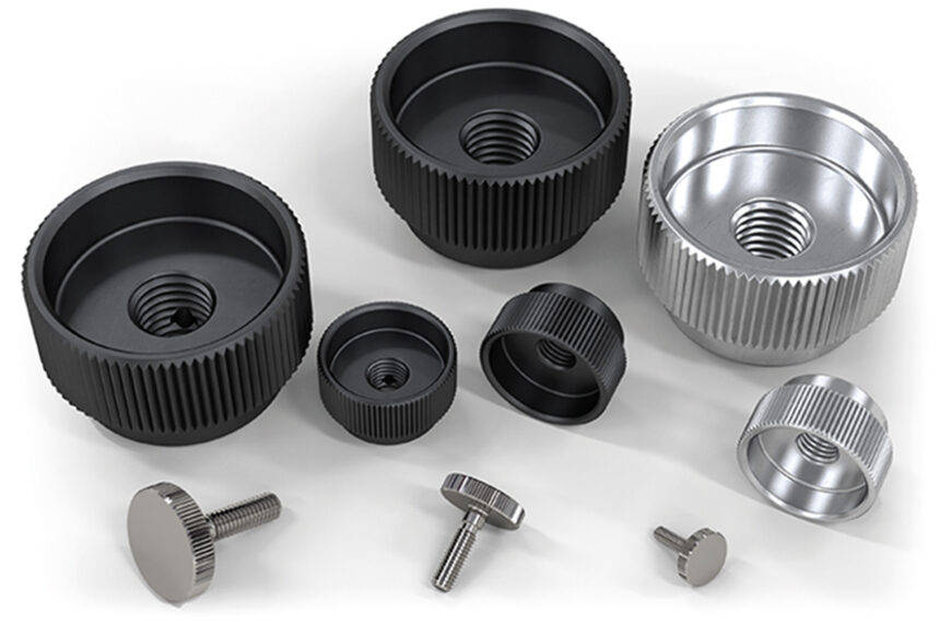 Collection of new knurled low head screws and stainless steel thumb screws developed at WDS