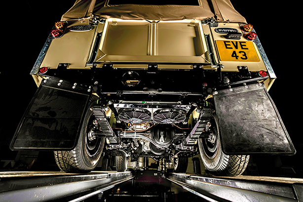 The powertrain features off-the-shelf components managed by a custom vehicle control unit (VCU)