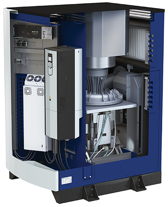 The compact installation includes an internal silencer for low impact operation
