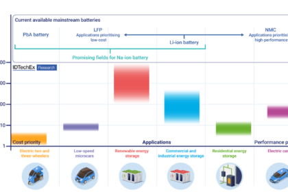 A graph showing the different uses of batteries