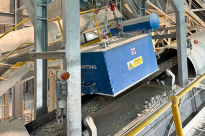 A photo of the electro magnet installed