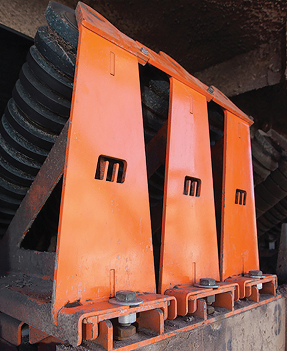 Figure 7: Trac-Mount Idlers make replacement easier under the skirtboards