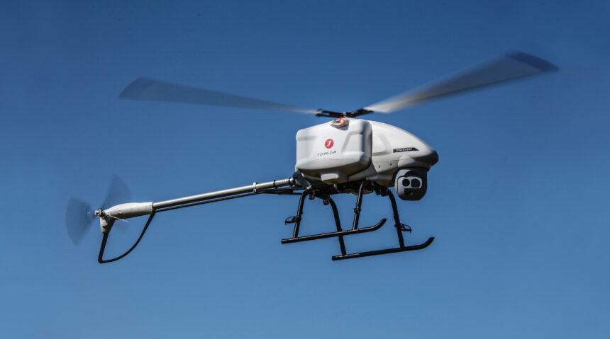 Flying-Cam's Discovery, a UAV for which CRP Technology manufactured the tail rotor gearbox housing