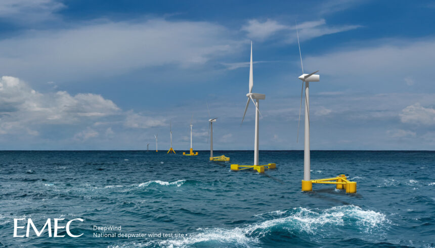 An artists impression of the EMEC DeepWind test site, image via EMEC