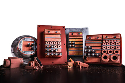 Two multi cable and pipe transits